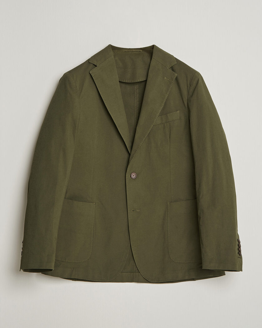 Morris Washed Cotton Suit Blazer Olive – Grønn