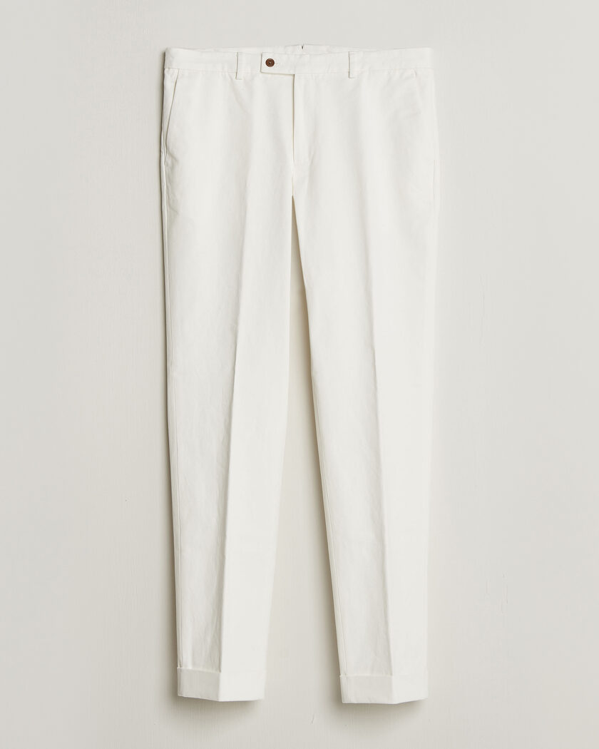 Morris Jack Cotton Trousers Off White – Hvit