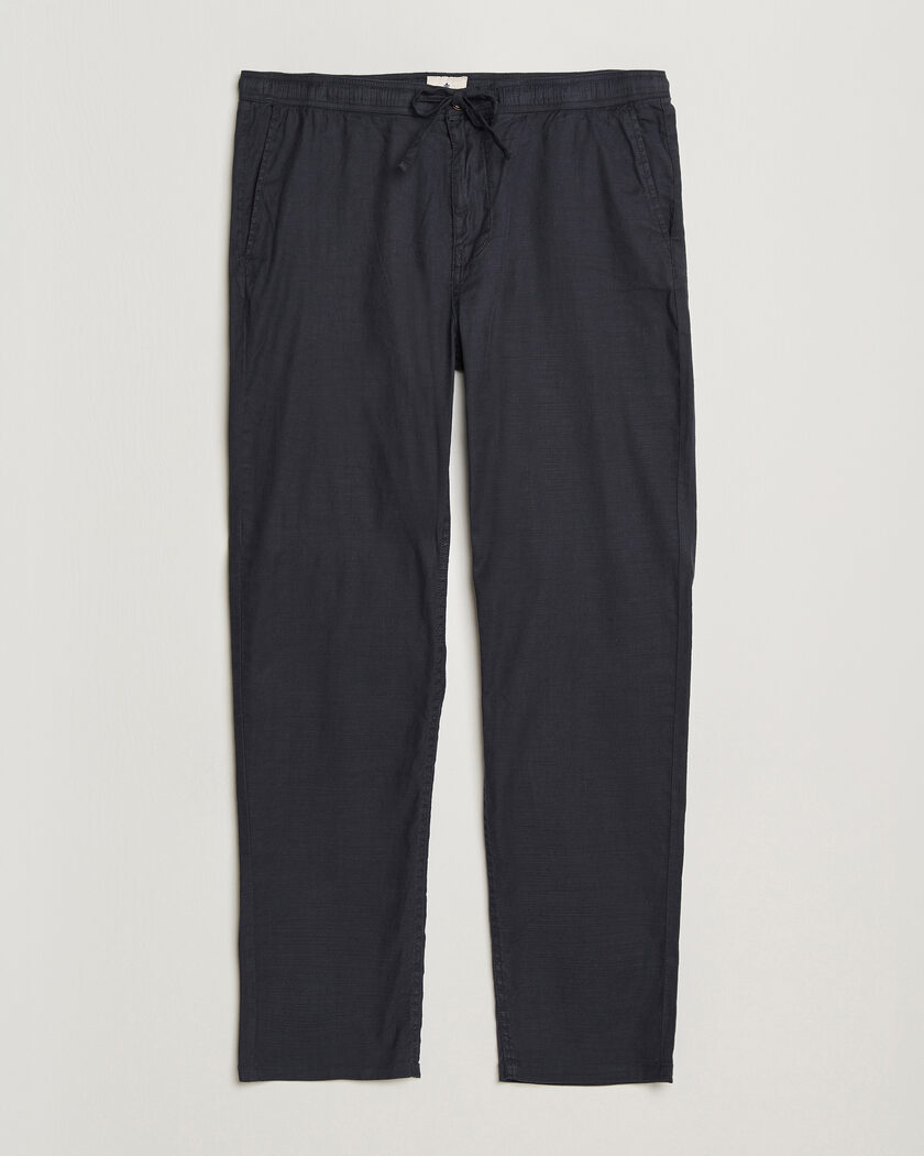 Morris Fenix Linen Trousers Navy – Blå
