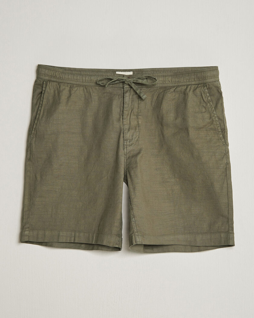 Morris Fenix Linen Shorts Olive – Grønn