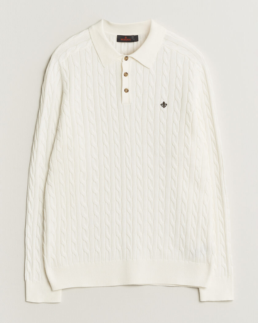 Morris Lancaster Cable Polo Off White – Hvit