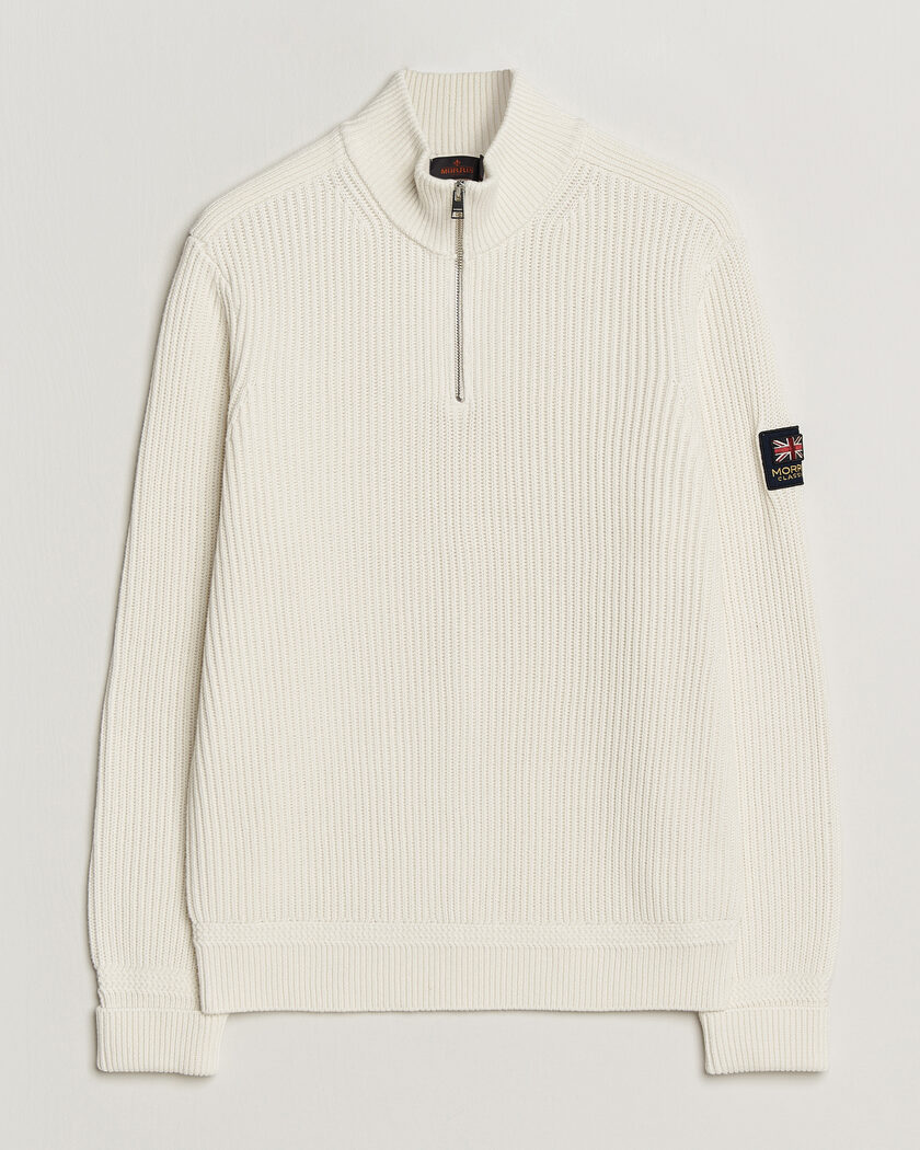 Morris Brenton Half-Zip Off White – Hvit