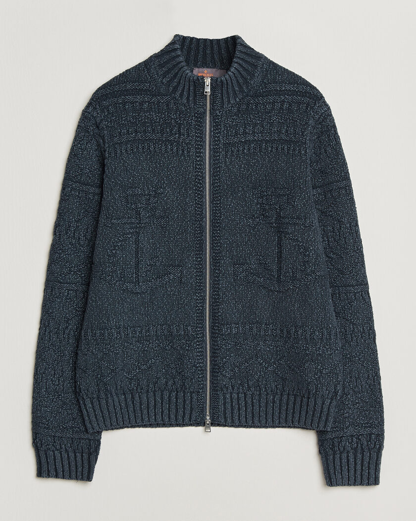 Morris Chatham Knitted Jacket Navy – Blå
