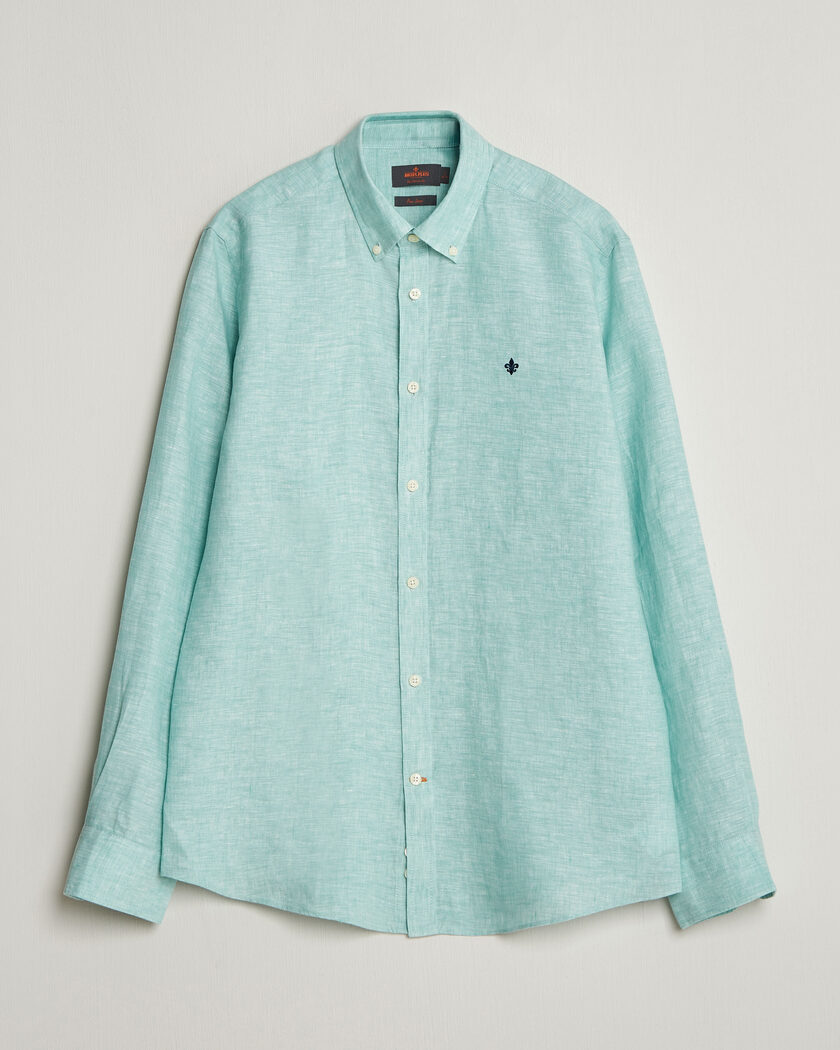 Morris Douglas Button Down Linen Shirt Green – Grønn