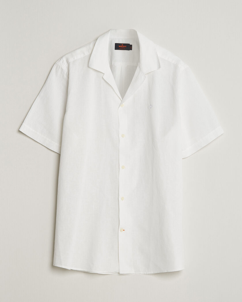Morris Resort Short Sleeve Linen Shirt White – Hvit