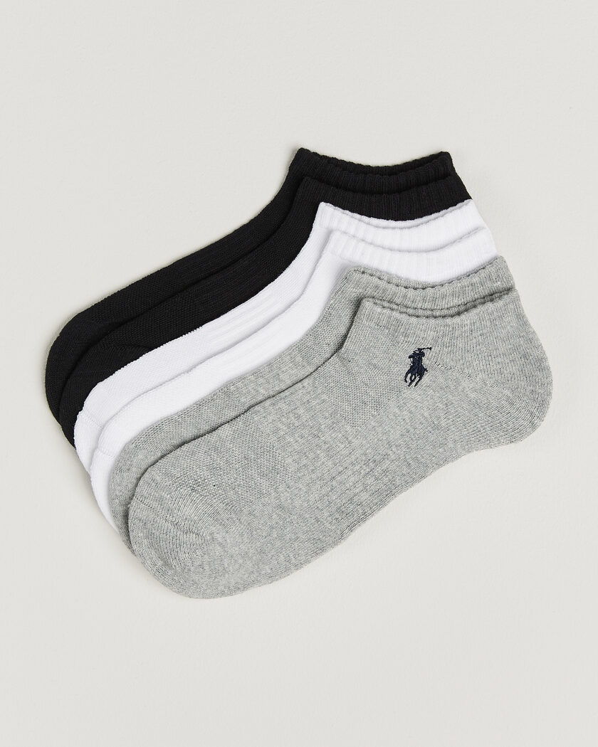 Polo Ralph Lauren 6-Pack Sneaker Sock Grey – Flerfarget