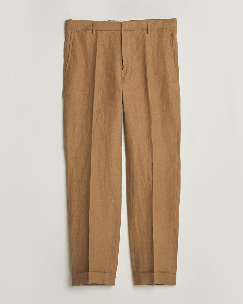 Polo Ralph Lauren Linen Pleated Trousers Light Sable – Brun