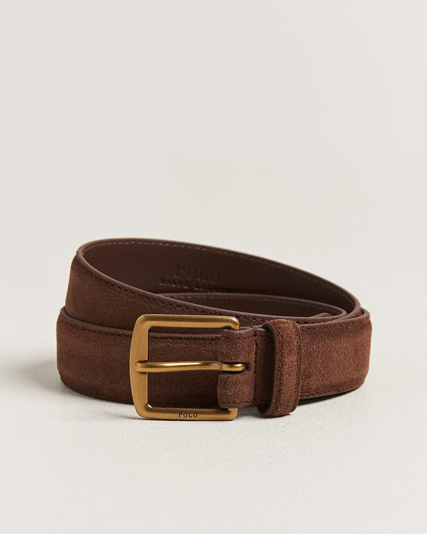 Polo Ralph Lauren Suede Belt Dark Brown – Brun