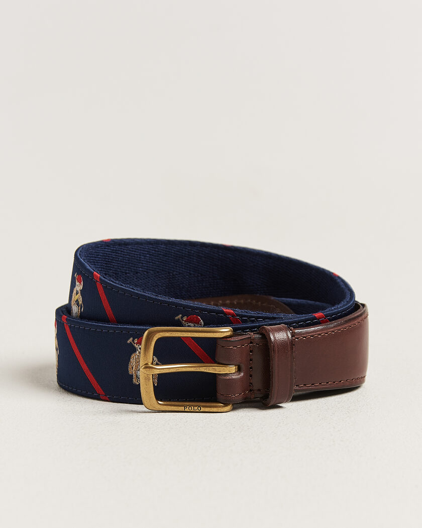 Polo Ralph Lauren Leather Bear Belt Navy Multi – Flerfarget