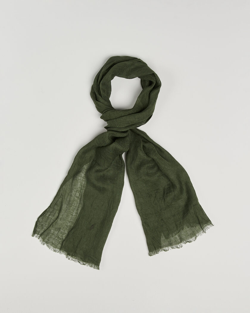 Polo Ralph Lauren Linen Scarf Supply Olive – Grønn