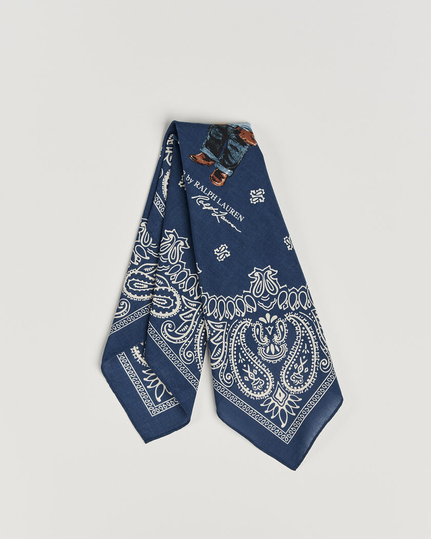 Polo Ralph Lauren Printed Bear Scarf Navy Multi – Flerfarget