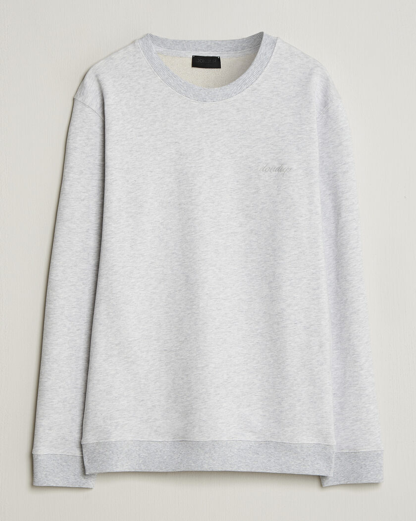 Dondup Logo Crew Neck Sweatshirt Light Grey Melange – Grå