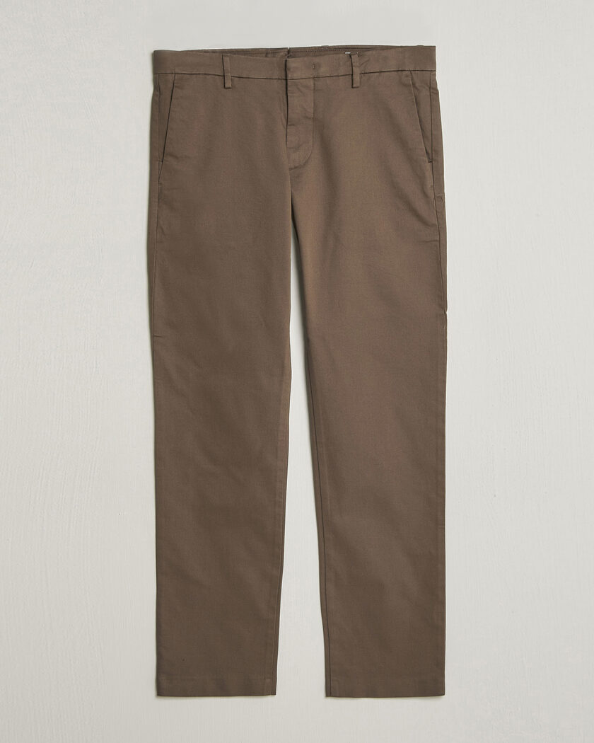 NN07 Theo Regular Fit Stretch Chinos Mable Husk – Grønn