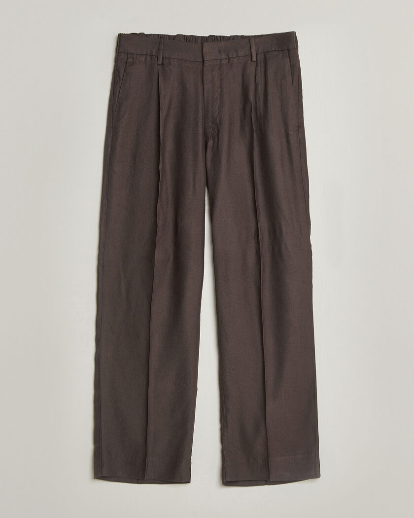 NN07 Kay Linen/Viscose Drawstring Trousers Deep Truffle – Brun