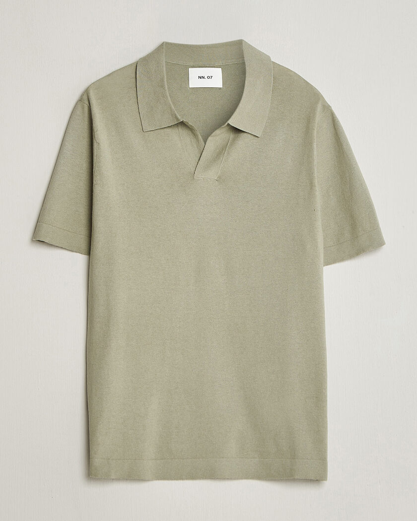 NN07 Ryan Cotton/Linen Polo Sage Green – Grønn