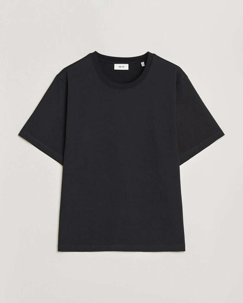 NN07 Jett Washed Printed Crew Neck T-Shirt Black – Svart