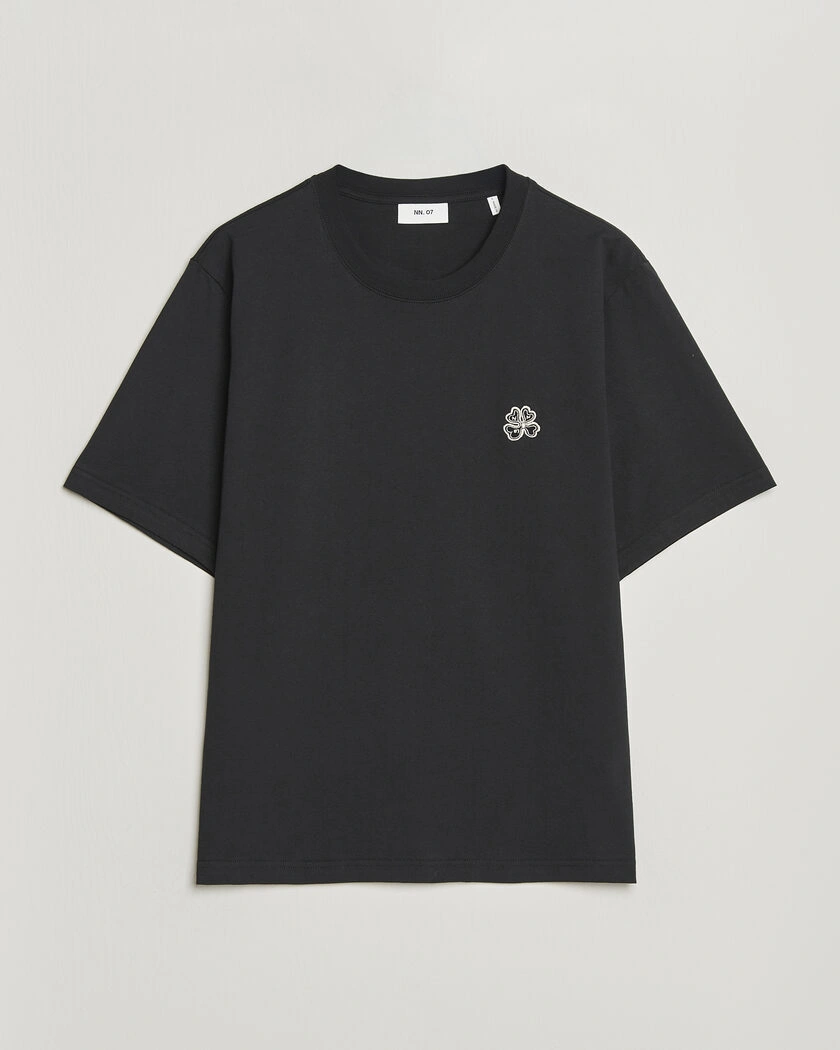 NN07 Jett Embroidered Crew Neck T-Shirt Black – Svart