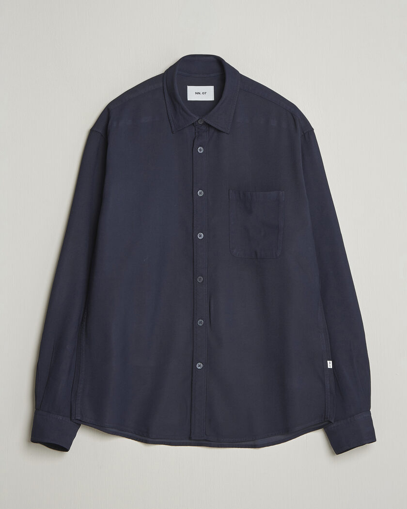NN07 Deon Tencel Shirt Navy Blue – Blå