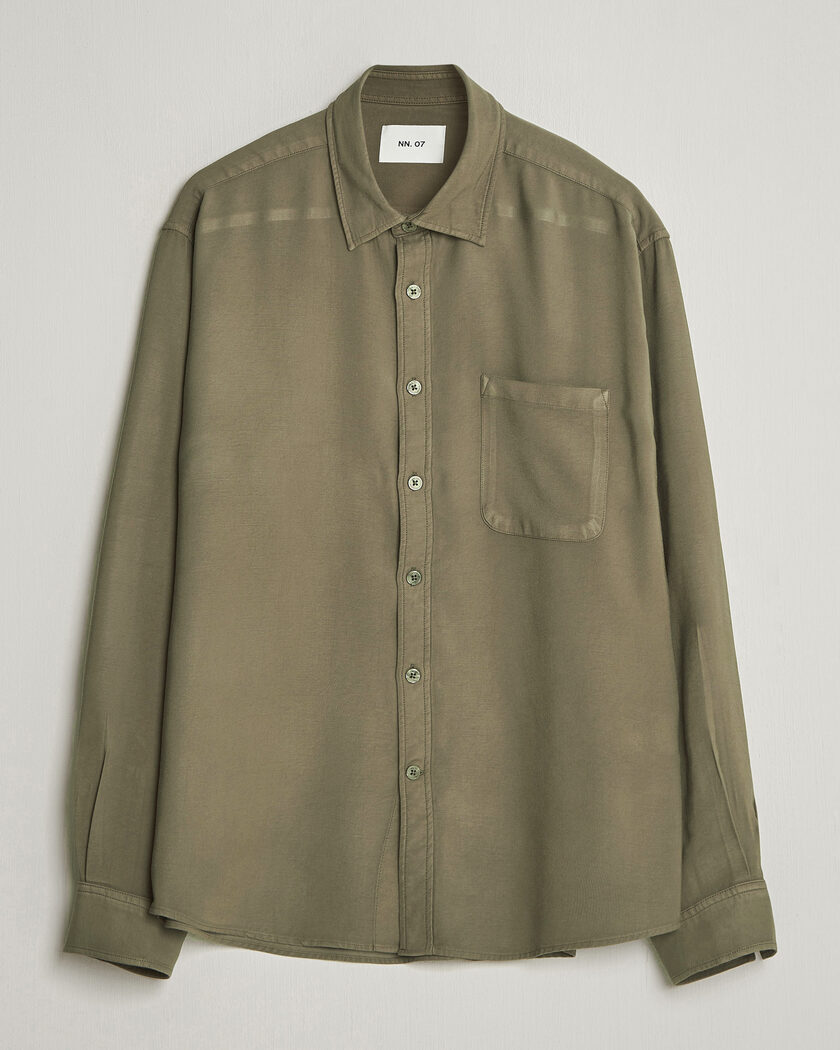 NN07 Deon Tencel Shirt Capers Green – Grønn