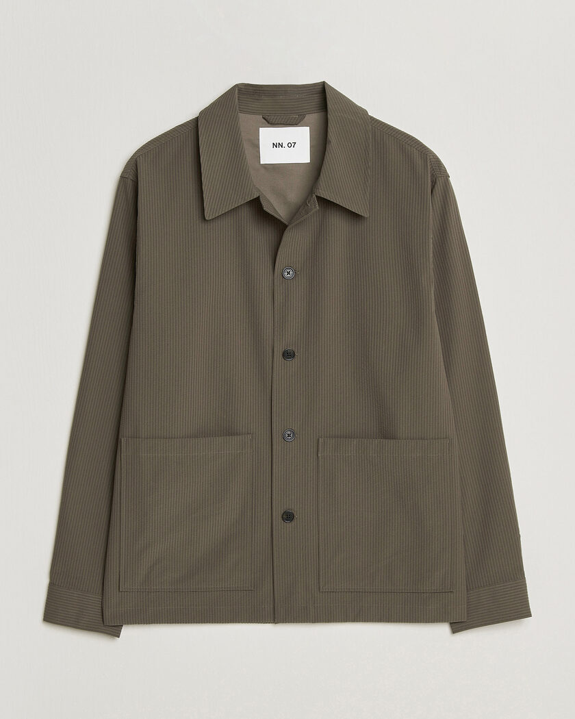 NN07 Blaze Seersucker Overshirt Mable Husk – Grønn