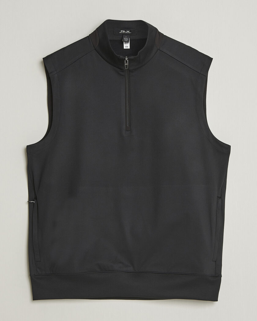 RLX Ralph Lauren Half-Zip Luxury Jersey Vest Polo Black – Svart