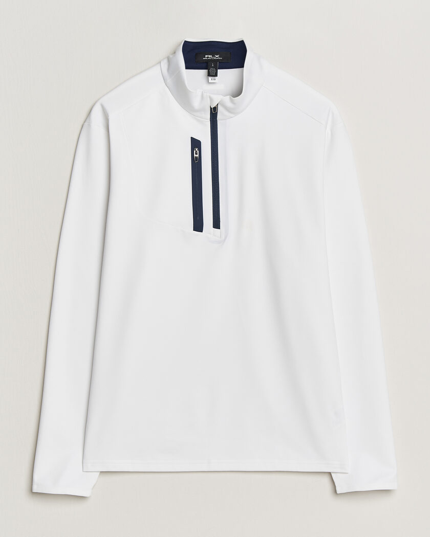 RLX Ralph Lauren Luxury Jersey Half Zip Ceramic White – Hvit