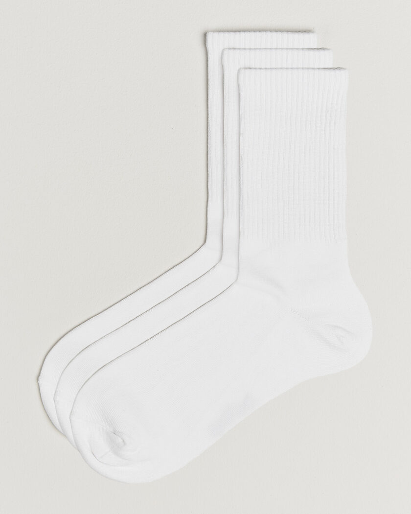 Bread & Boxers 3-Pack Sport Sock White – Hvit