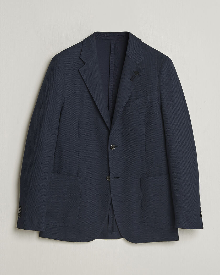 Lardini Loro Piana Jersey Piquet Cotton Blazer Navy – Blå