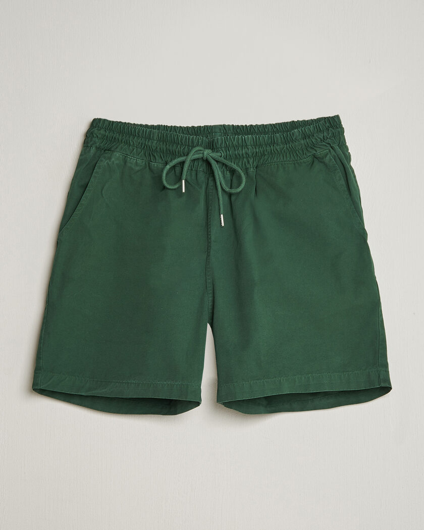 Colorful Standard Classic Organic Twill Drawstring Shorts Emerald Green – Grønn