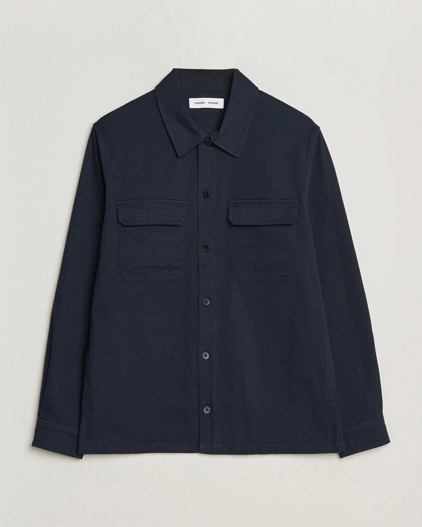 Samsøe Samsøe Taka Cotton Overshirt Salute Navy – Blå