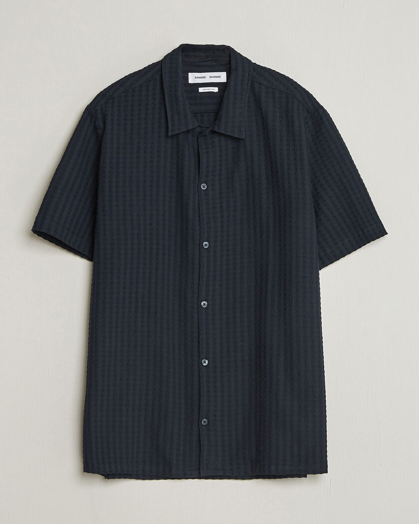 Samsøe Samsøe Avan Structured Short Sleeve Shirt Salute Navy – Blå