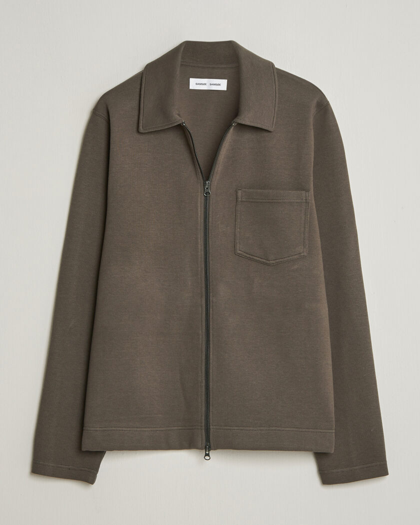 Samsøe Samsøe Hannes Full Zip Black Olive – Grønn