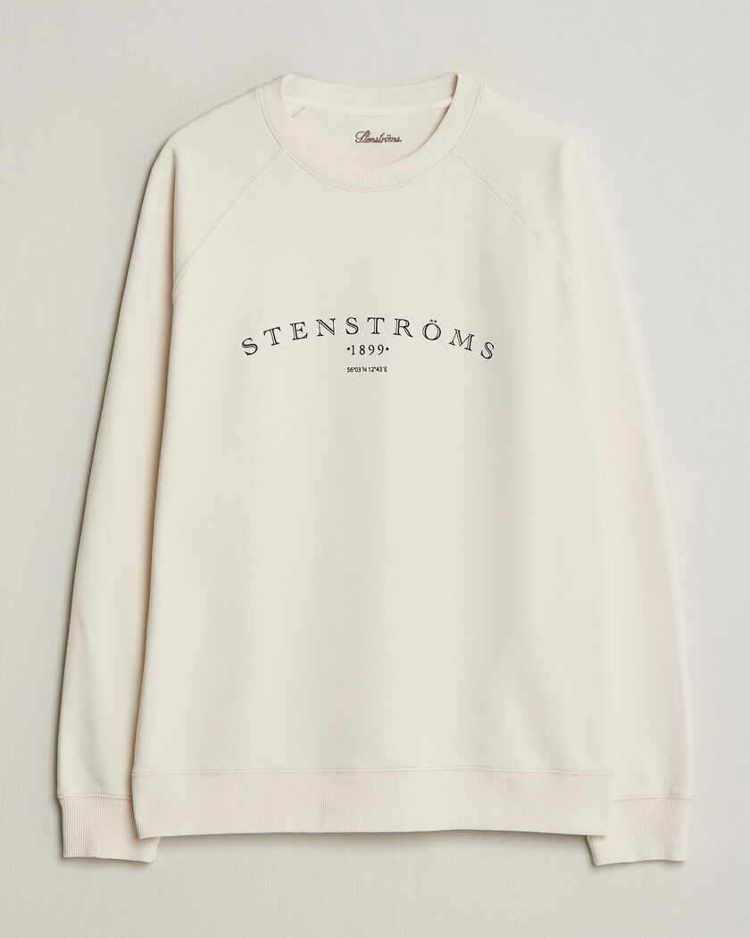 Stenströms Raglan Crew Logo Sweater White – Hvit