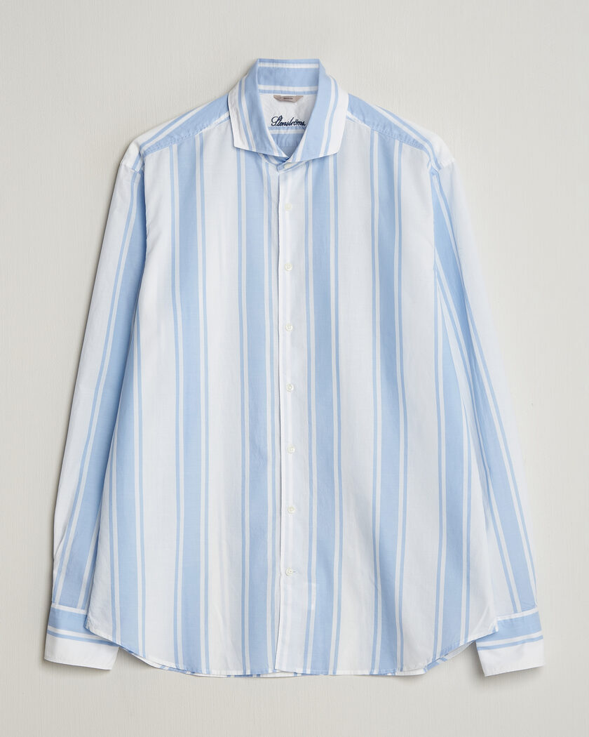 Stenströms Regular Fit Thin Poplin Stripe Shirt Blue – Blå