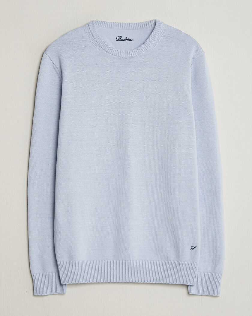 Stenströms Organic Cotton Knitted Sweater Light Blue – Blå
