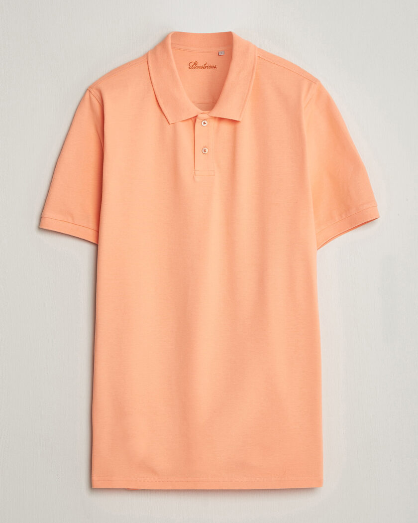 Stenströms Organic Cotton Piquet Polo Shirt Mandarin – Oransje