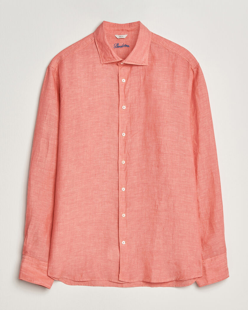 Stenströms Regular Fit Cut Away Linen Shirt Raspberry – Rosa