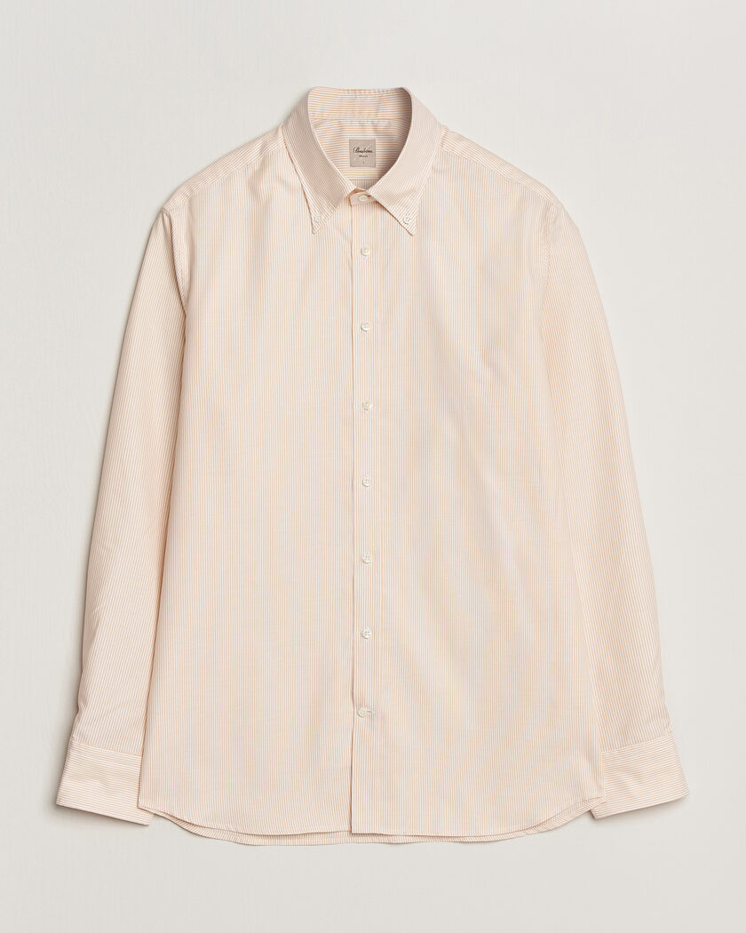 Stenströms Regular Fit Thin Striped Oxford Shirt Orange – Oransje