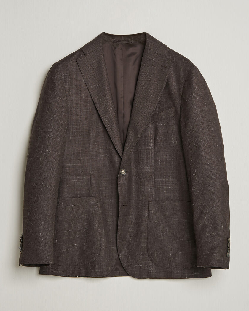 Eton Wool Silk Soft Blazer Dark Brown – Brun