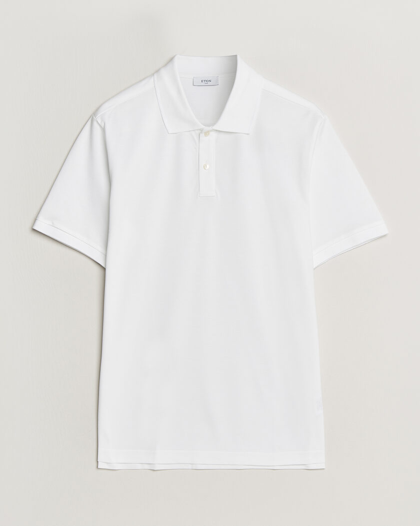Eton Pima Pique Polo White – Hvit