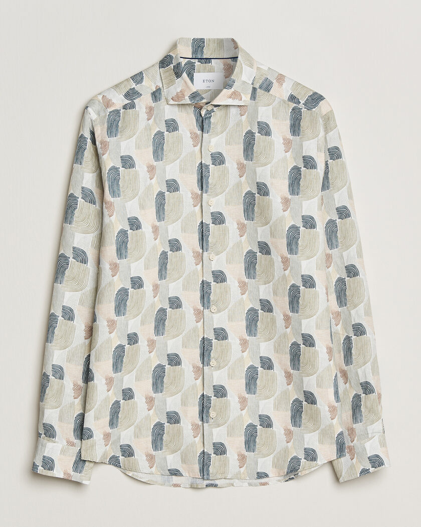 Eton Casual Fit Printed Linen Shirt Multi – Flerfarget