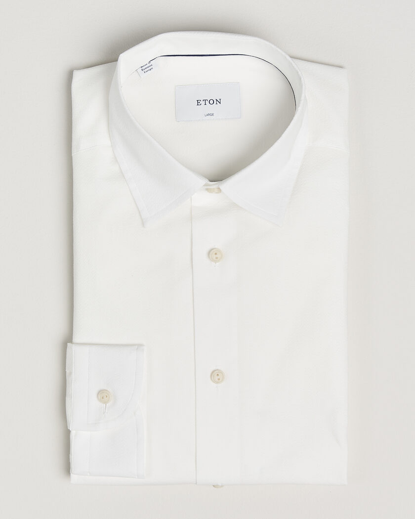 Eton Casual Fit Seersucker Resort Shirt White – Hvit