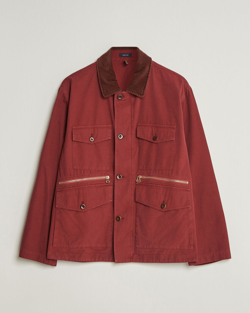 Drake's Hiking Jacket Washed Red – Rød