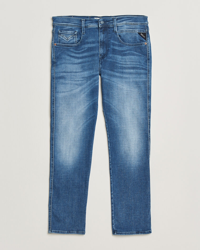 Replay Anbass Hyperflex Matrix Jeans Medium Blue – Blå