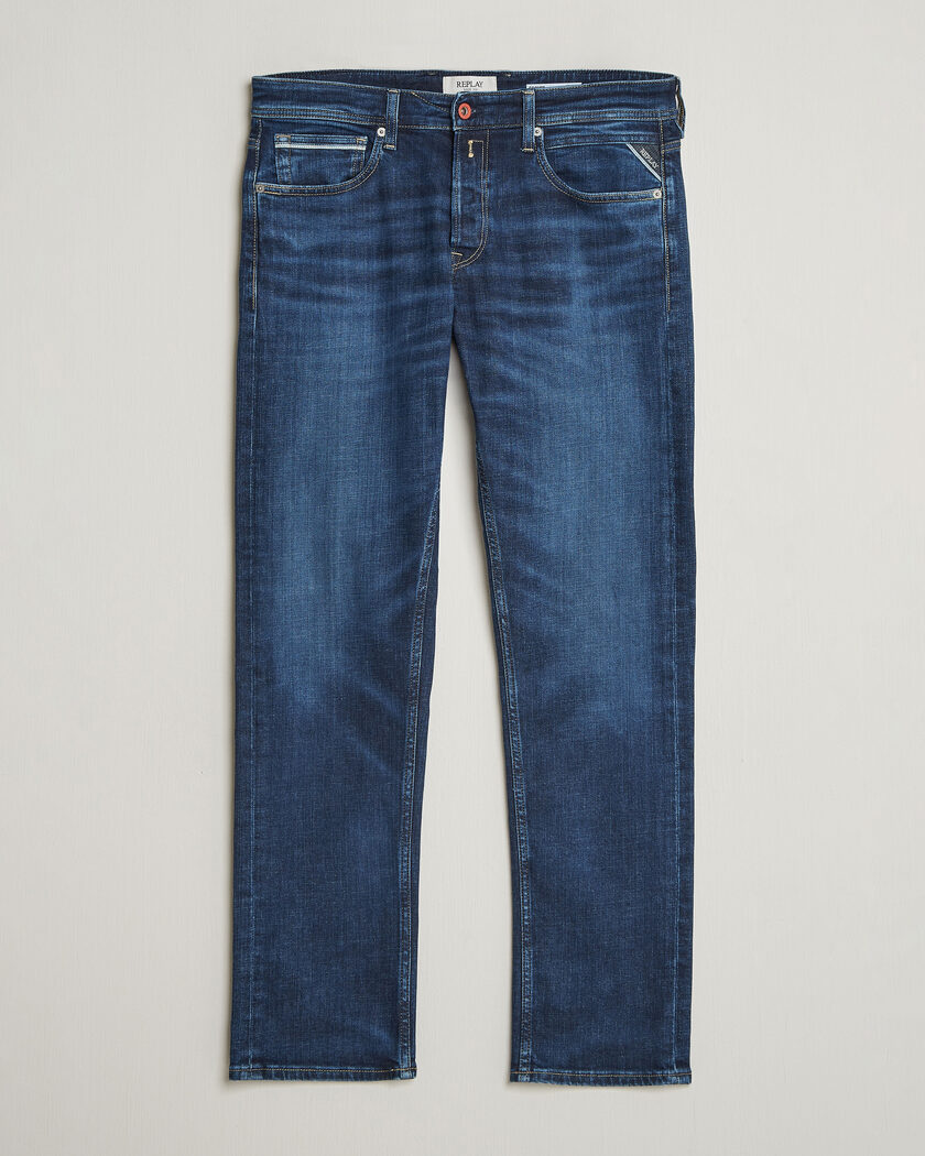 Replay Grover Straight Fit Stretch Heritage Jeans Dark Blue – Blå