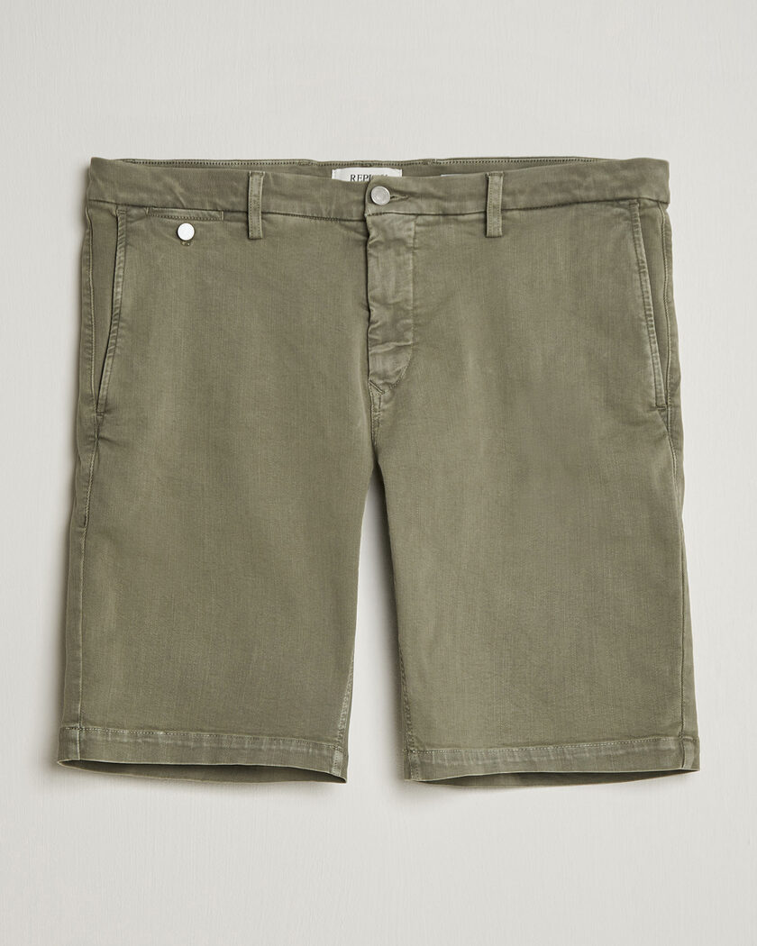 Replay Benni Hyperflex Shorts Military Green - Grønn - Chinosshorts - Størrelse: W29