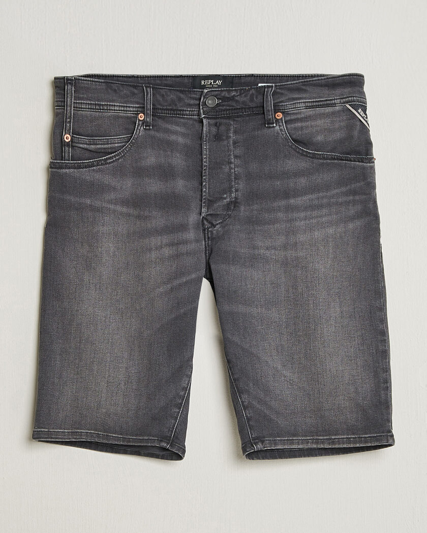 Replay RBJ981 Stretch Denim Shorts Washed Black – Svart
