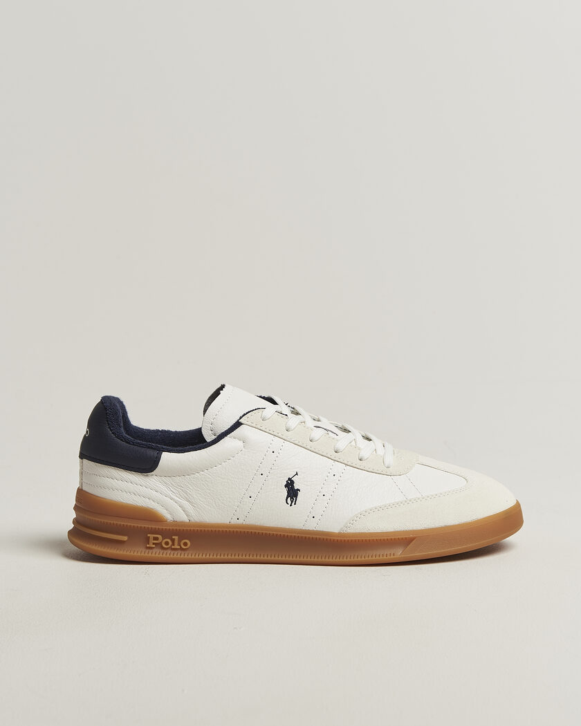 Polo Ralph Lauren Aera Leather Sneakers Deckwash White/Navy – Hvit