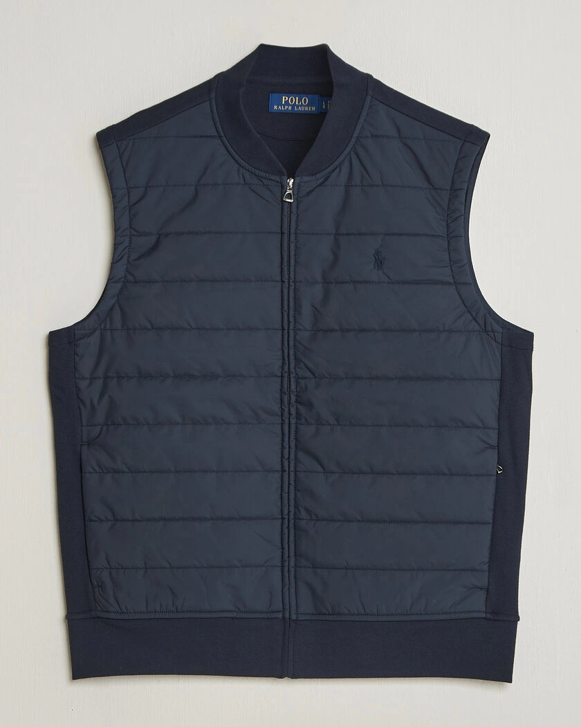 Polo Ralph Lauren Double Knitted Jaquard Vest Aviator Navy – Blå