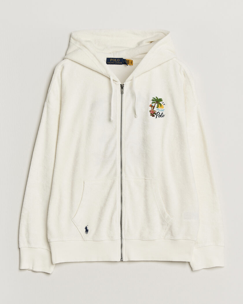 Polo Ralph Lauren Cotton Terry Printed Full-Zip Hoodie Nevis – Hvit